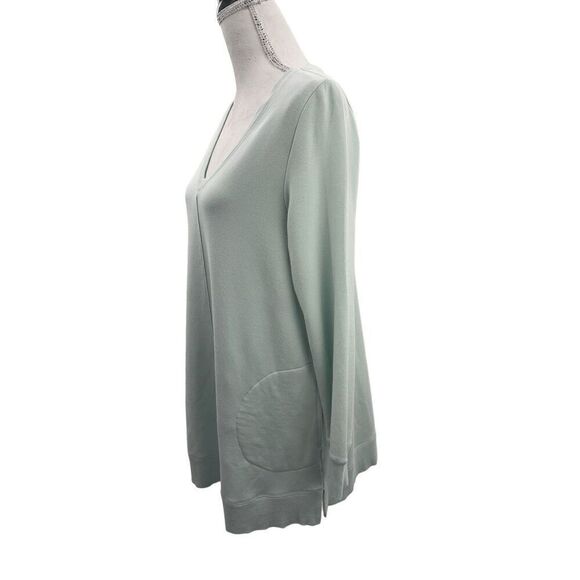 Soft surroundings long sleeve baby blue v neck - Picture 4 of 14